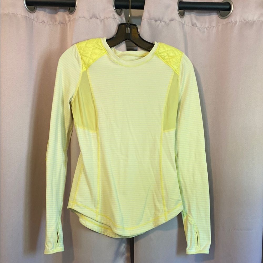 Lululemon Athletica Yellow Fitted Long Sleeve Tee